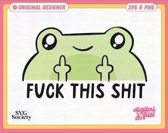 Cute Funny Frog SVG PNG, Cute Trendy Frog Design Perfect for T-Shirts, Mugs, Stickers, Tote Bags and More - Commercial Use