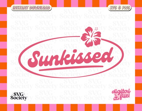 Sunkissed, Trendy Cute Beach Vibes Aesthetic Graphic for T-shirt, Sticker, Mug, Tote Bag, and More for Commercial Use
