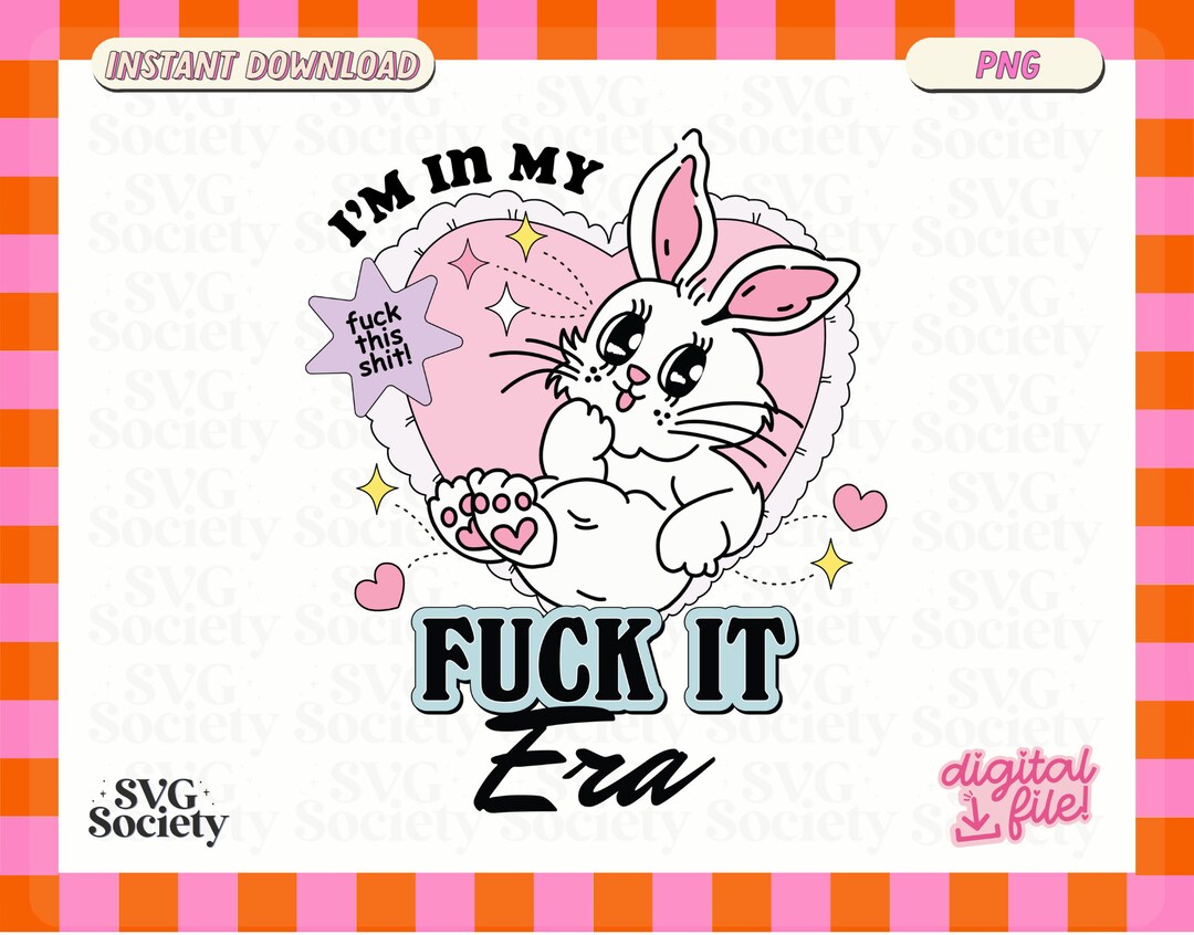 Y2K Rabbit PNG: Snarky Humor Graphic (digital Download) - Etsy