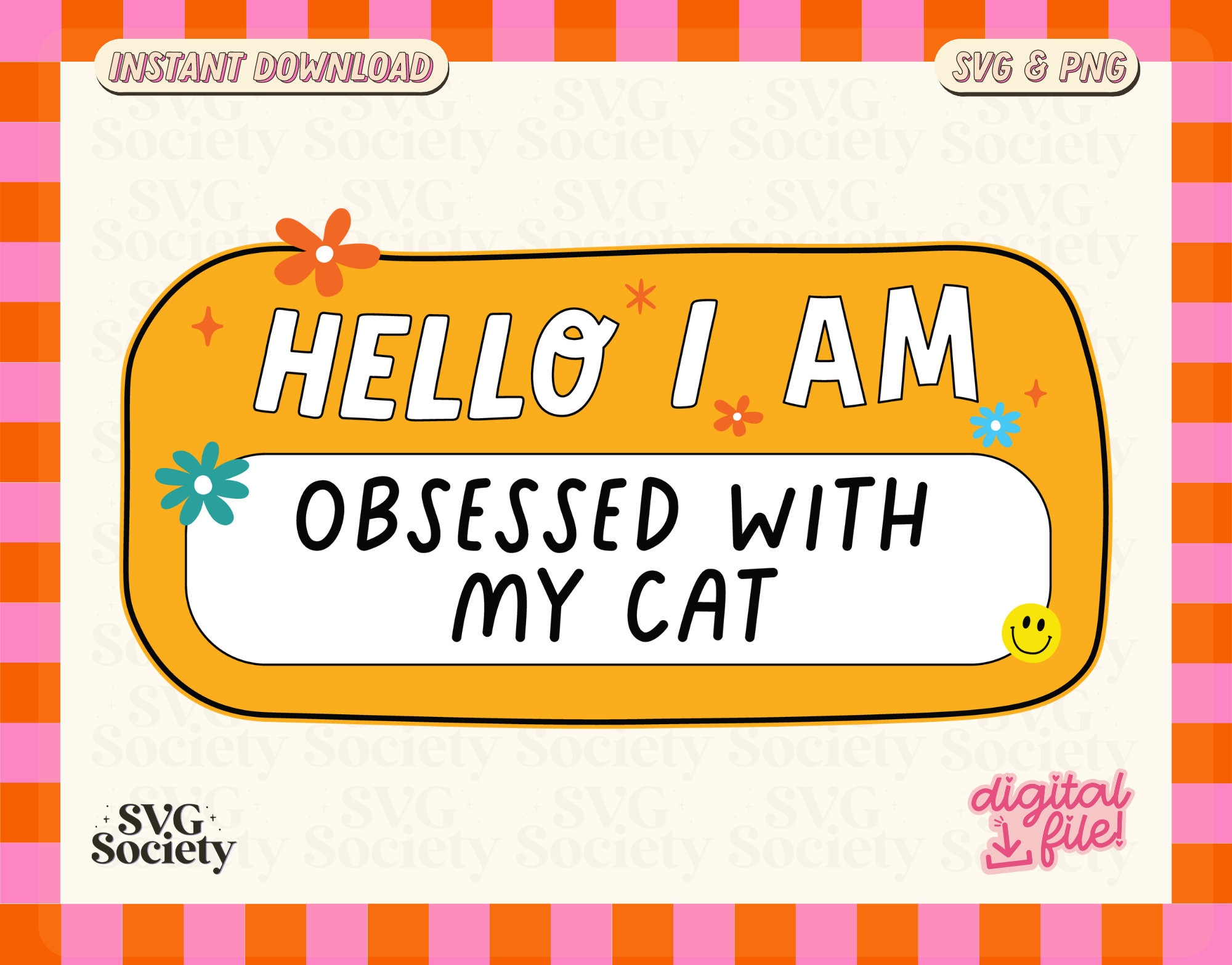 Hello I Am Obsessed With My Cat SVG PNG Cat Lover Svg Fun Etsy