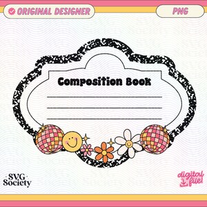 Composition Book Label PNG: Y2K Artsy Sticker Design (digital Download ...