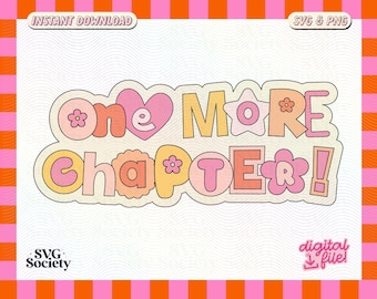 File SVG e PNG di "One More Chapter", simpatico design da topo di biblioteca per adesivi, segnalibri, magliette, borse di tela ecc. - Uso commerciale