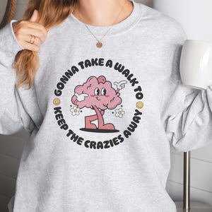 Vou dar um passeio: Design retrô de saúde mental (SVG, arquivo PNG) imagem 2