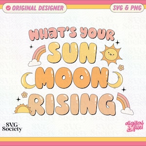 太陽と月が昇る SVG PNG: クリエイティブデザインファイル（商用利用）