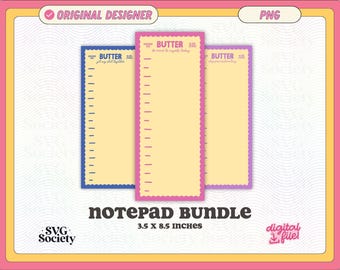 Boter takenlijst afdrukbare ontwerpbundel notitieblok | Sjablonen voor knutselen voor zakelijk briefpapier | Bundel leuke plannerinzetstukken | Direct downloaden