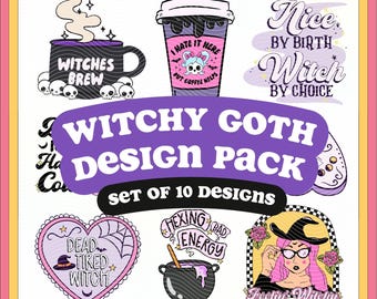 Paquete SVG PNG de Halloween con temática de brujas: diseños de brujas para camisetas, calcomanías y otros artículos (uso comercial)