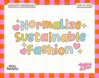 SVG PNG de moda sostenible: Diseño de estilo de vida de ahorro (descarga digital)