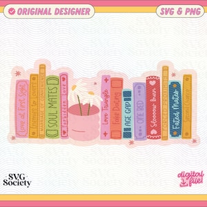Book Tropes SVG PNG File, Cute Trendy Bookish Design for Shirt, Stickers, Bookmark, Cups, Tote Bag, Motel Keychain Etc.