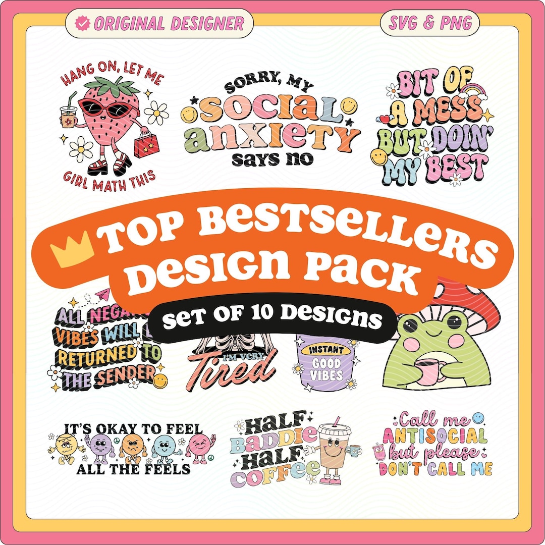 Popular Graphics Svg Viral SVG & PNG Designs: Commercial Use License - Top Seller Bundle ...