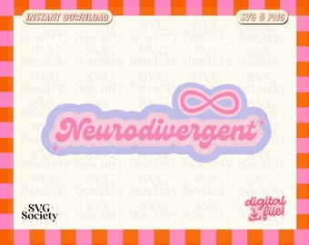 神経多様性 SVG PNG: 自閉症のメンタルヘルス クリップアート (デジタルダウンロード)
