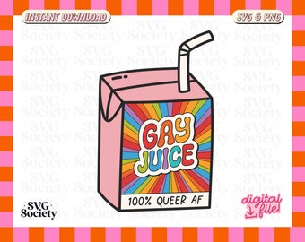 Gay Juice Design: Pride LGBTQ + Cut Datei für Cricut, Silhouette (digitaler Download)