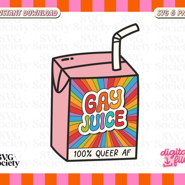 Gay Juice Svg ꕀ Love Wins Svg, Gay Pride Svg, Lgbtq+ Svg, Pronouns Svg, Cut Files for Cricut, Silhouette Cameo, Commercial Use