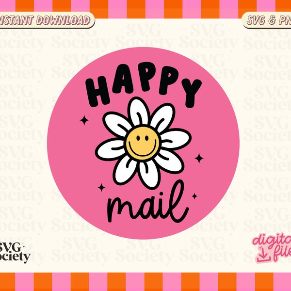 Happy Mail Digital Design | Emballage pour petites entreprises, Conception de ruban adhésif pour petites entreprises, Emballage correspondant, Cricut, Silhouette