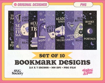 Books, Fantasy, Fairytale, Printable Bookmarks Bundle, Set of 20 PNG ...