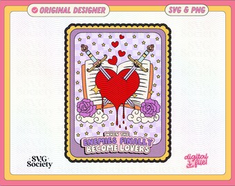 Enemies to Lovers SVG PNG: Bookish Trope Design (Digital File)