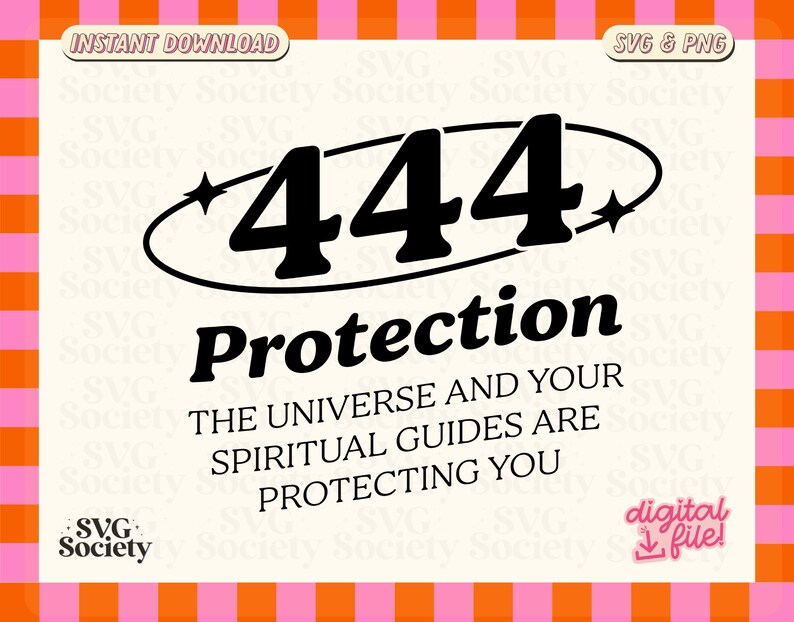 444 Angel Numbers SVG PNG: Manifestation Design (digital Download) - Etsy