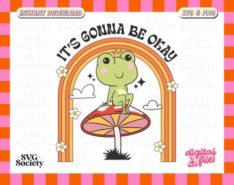 Cute Mushroom Frog PNG • Frog PNg, Cute Frog Png, Mental Health Png, Cut File for Cricut, Mental Health Matters Svg, Therapy Svg, Mushie Png