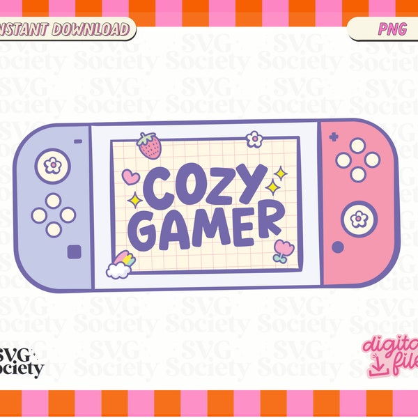 Cozy Gamer PNG, Gamer gifts for her, gifts for gamers, gamer png,  gamer girl, console png, gamer gift, gamer sticker design, commercial use