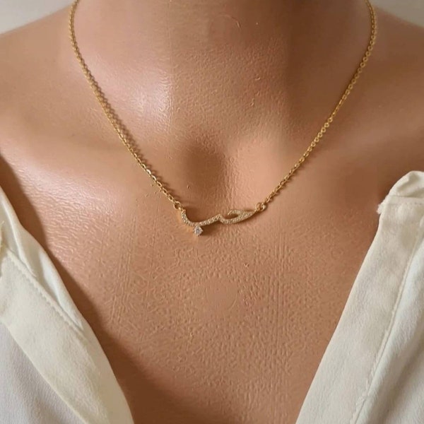 Collier d’amour arabe en acier inoxydable, collier délicat, collier minimaliste, cadeau arabe, art islamique, cadeau pour elle, cadeau femme