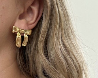Bow tie earring - Stainless steel buckle - ribbon earring - women's gift - birthday gift - EVJF - Christmas