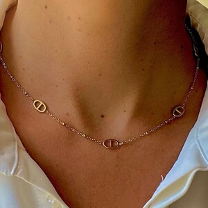 Collier maille marine en acier inoxydable - Collier doré - Idée cadeau de Noël - Cadeau femmes - Maille marine - Cadeau d'anniversaire