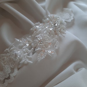 Jarretière de mariage ivoire perlée écailleuse dentelle jarretière pour mariée jarretière mariage mariée lingerie simple jarretière mariée élégant mariage jarretelles