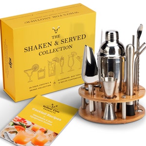 Cocktail Making Kit and Drinks Gift Set - the 26 piece Shaken & Served Collection