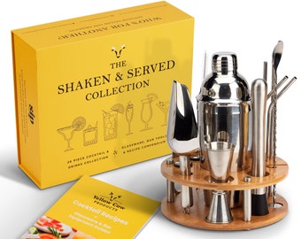 Cocktail Making Kit and Drinks Gift Set - the 26 piece Shaken & Served Collection