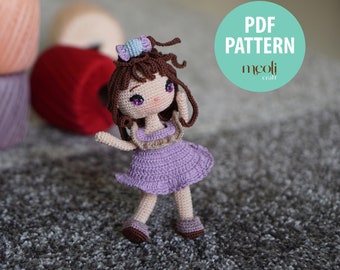 Modèle de poupée quotidienne, crochet de poupée, crochet de poupée de modèle d'Amigurumi (fichier PDF anglais) Meolicraft facile à suivre