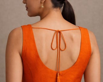 Handmade Dupion Silk Saree Blouse | Indian Crop Top