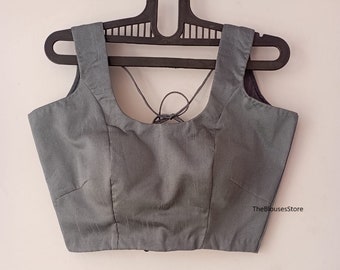 Handmade Raw Silk Saree Blouse, Bollywood Crop Top