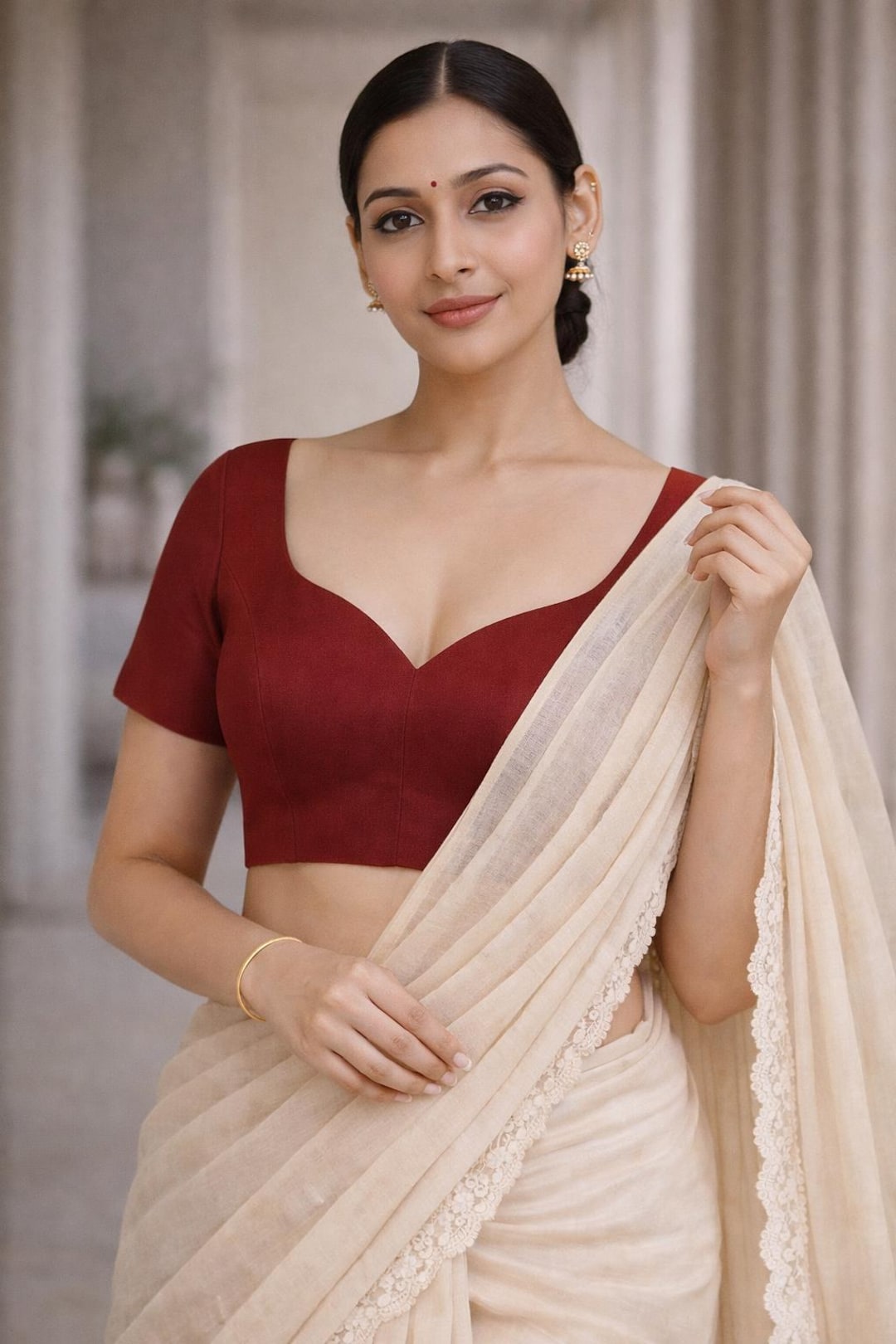 Raw Silk Sweetheart Neck Blouse | Back Dori, Party & Wedding Crop