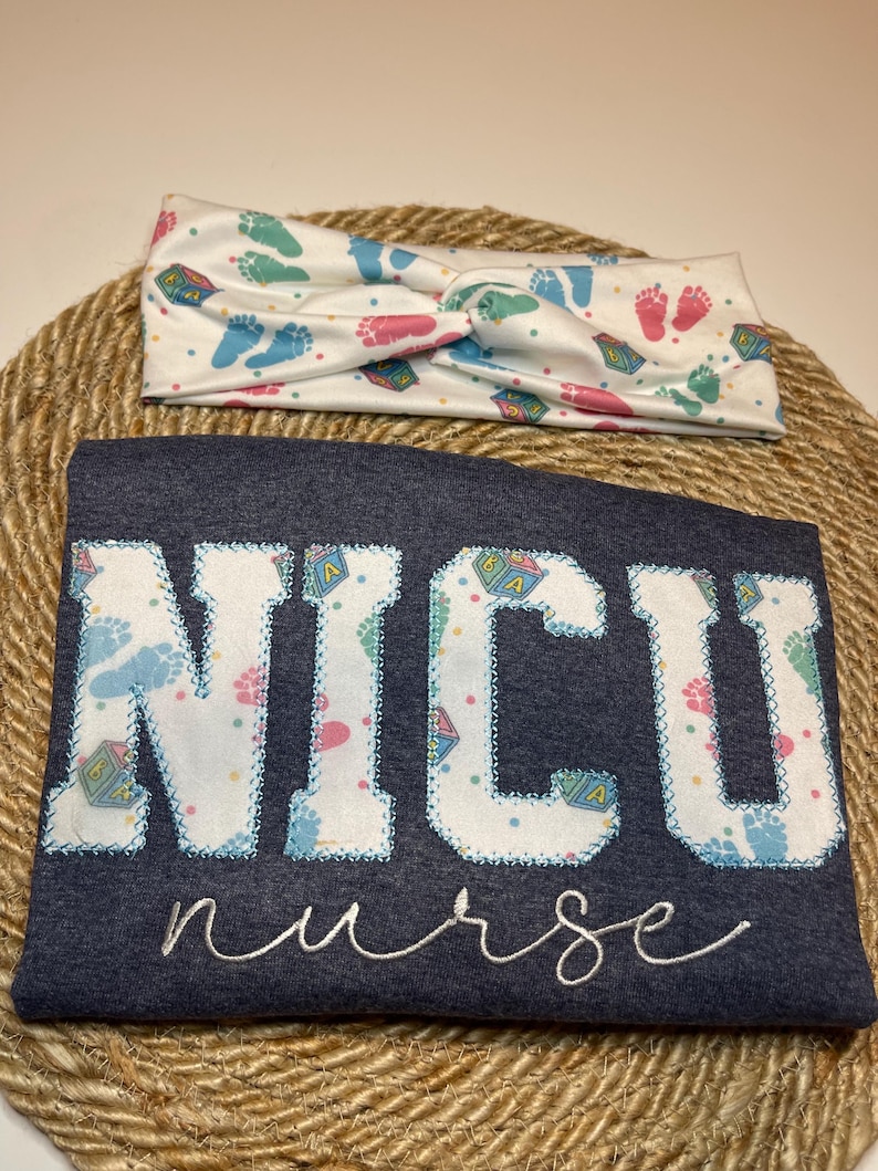 Nurse Headband, NICU Nurse Gift, Labor and Delivery Nurse Headband, Scrub Headband, Nurse gift, Women’s Headbands, L&D gift, Graduation gift Foot prints fabric