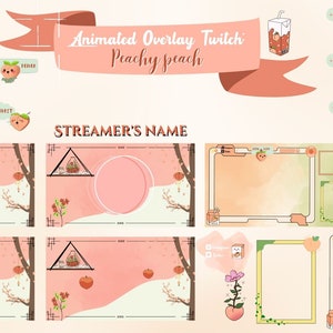 Animated Twitch Overlay: PEACHY PEACH / Peach / fruit / overlay / twitch / animated