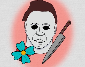Michael Myers Tattoo Flash - Etsy