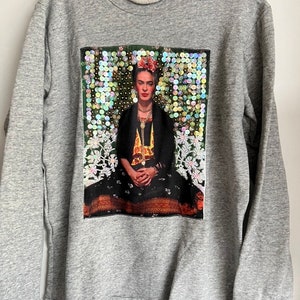 Frida Inspired Oversized Hand Embellished Sweatshirt