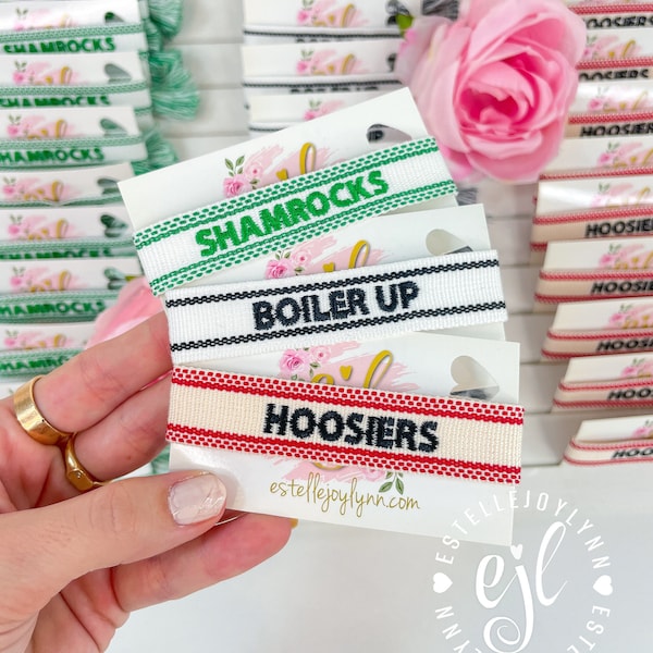 Embroidered Football Team Bracelet: School Spirit Colors, Custom Text