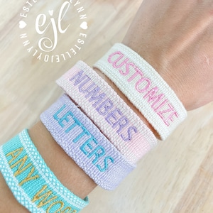 Personalized Embroidered Tassel Bracelet: Custom Name Friendship Jewelry