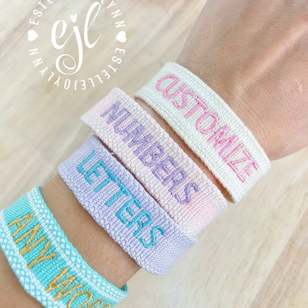 Embroidered Tassel Bracelet / Personalized Bracelet / Letters, Numbers or Words / Friendship Bracelet / Woven Embroidered Bracelet