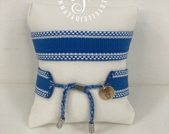 Personalized Woven Friendship Bracelet: Embroidered Fabric, Custom Name