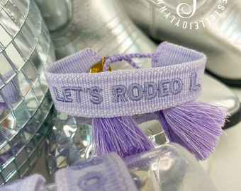 Rodeo Embroidered Friendship Bracelet: Adjustable Tassel Bracelet