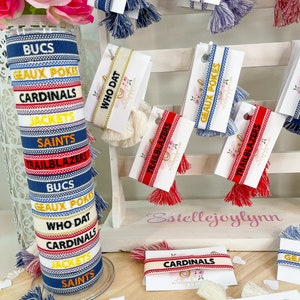 CUSTOM School Spirit Embroidered Bracelet | PERSONALIZE your team or favorite player on a bracelet | Choose Your Team Colors & Team Words