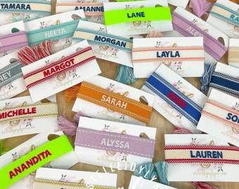 Embroidered Friendship Bracelet: Personalized Name Tassel Bracelet