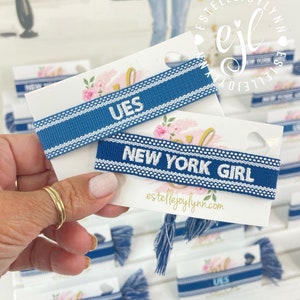 Upper East Side or New York Girl Bracelet | NYC Embroider Bracelet / Socialite / New York City / Embroidered bracelet