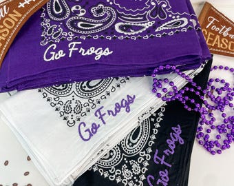 Custom Embroidered Bandana: Vintage Chain Stitch Personalized Lettering