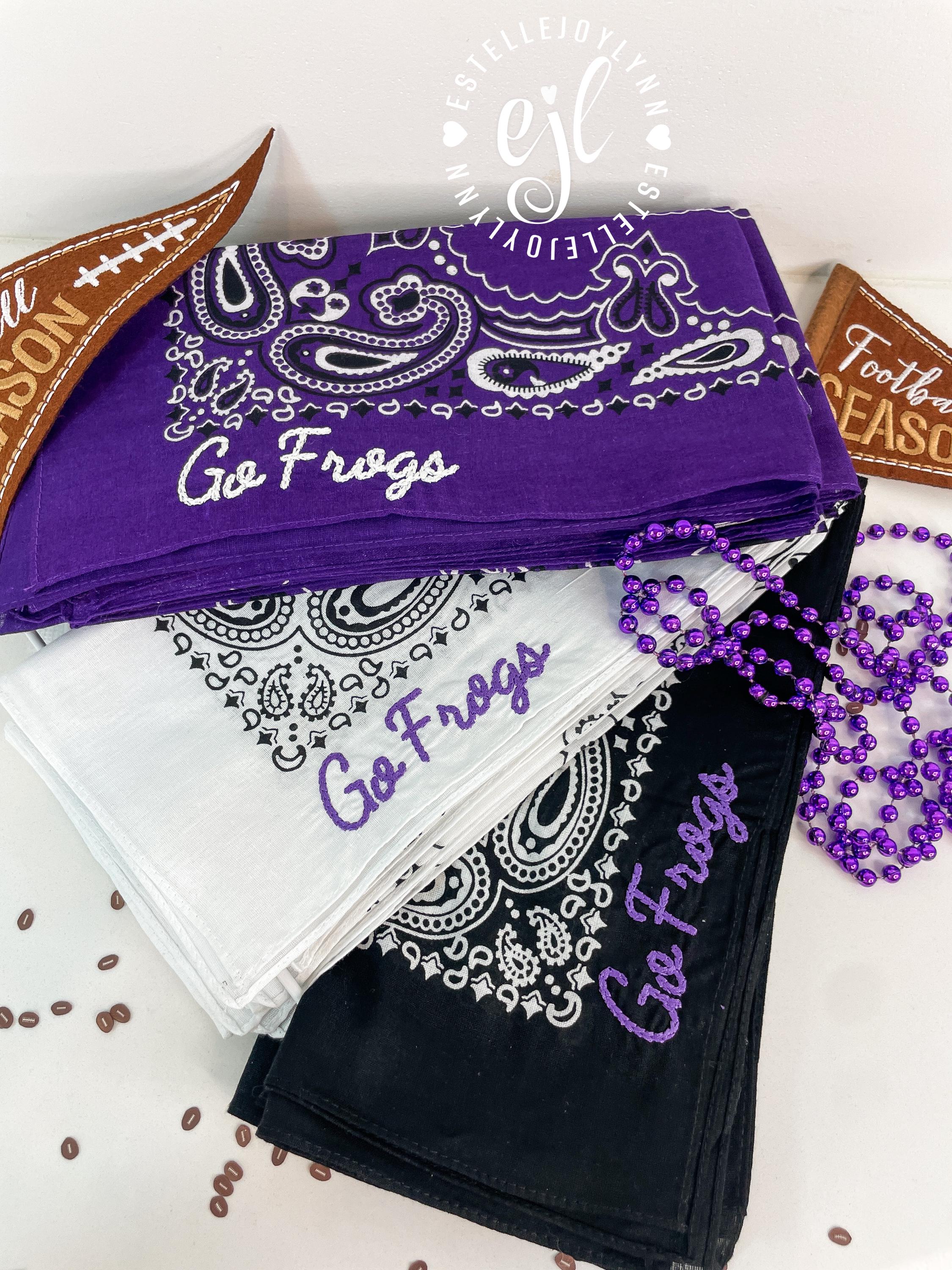 Custom Embroidered Bandana: Vintage Chain Stitch Personalized Lettering ...