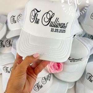 Wedding Guest CUSTOM Embroidered Trucker Hats / Customize your own Trucker Hats for Bachelorette, Bachelor or Wedding / Dance Floor Hats