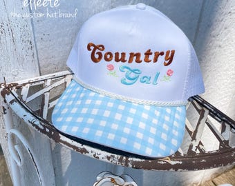 Country Gal Country Western Embroidered  Elleete Trucker Hat