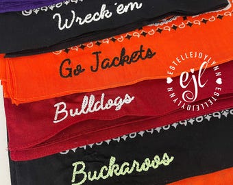 Embroidered Bandana Vintage Chain Stitch: One-of-a-Kind Sample