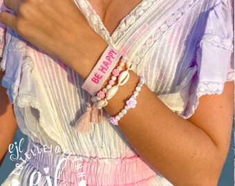 Personalized Woven Friendship Bracelet: Custom Embroidered Name